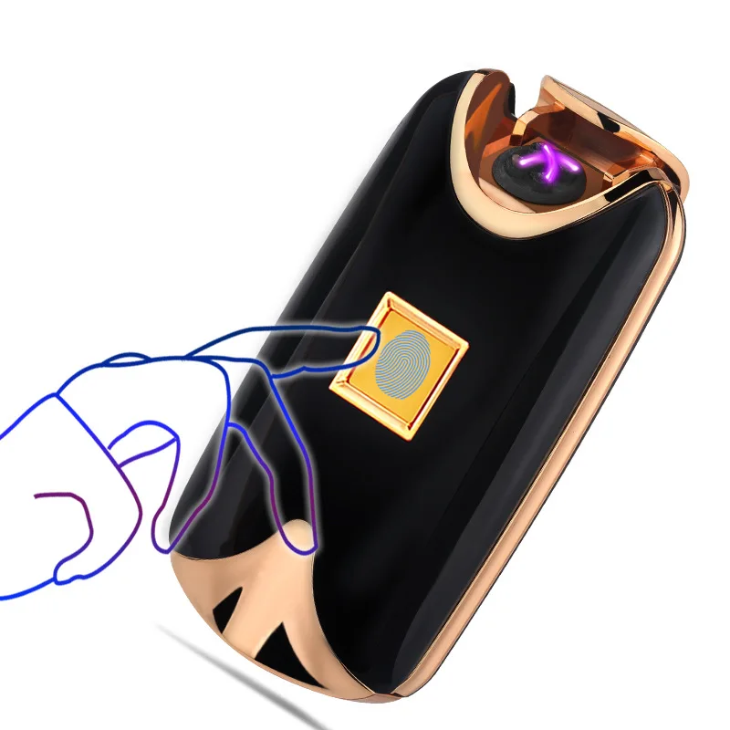 2019 Новая сенсорная перезаряжаемая USB Зажигалка с двойной дугой импульсная