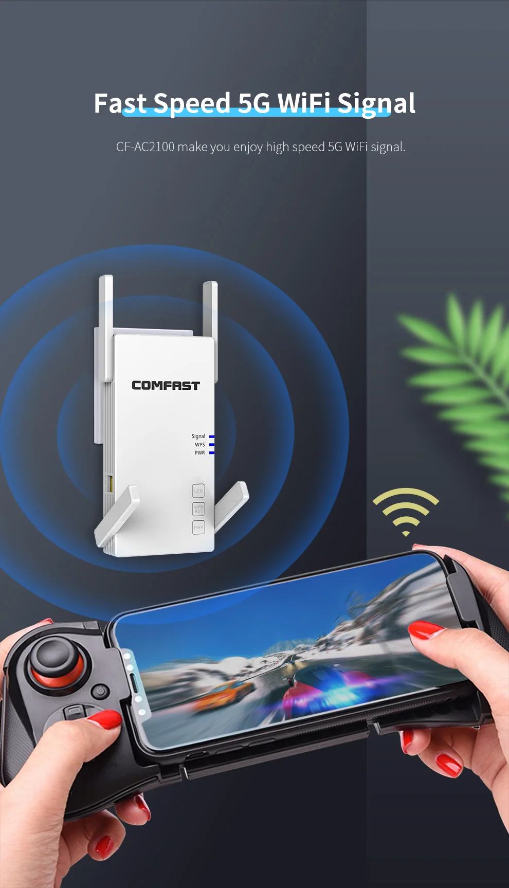 comfast gigabit roteador sem fio wifi extensor wifi repetidor com antenas de ganho alto roteador