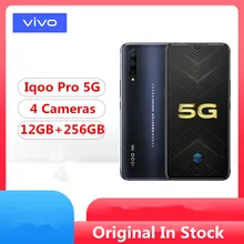 Vivo IQOO Pro, 5G, Смартфон Snapdragon 855 Plus, Android 9,0, 6,41 дюймов, AMOLD, 12 Гб ОЗУ, 256 Гб ПЗУ, 4* камера, 44 Вт, экран для зарядки, отпечаток пальца