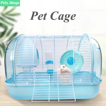 

Pets Bingo 32*21 cm Portable Hamster Cage Transparent Guinea Pigs Cottage Parrots Big Castle Multifunction Small Pets Supplies