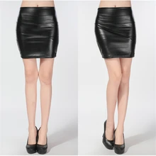 Зимняя женская юбка из искусственной кожи, высокая талия, одежда для вечеринок, юбки, модная офисная женская черная короткая юбка, женские Облегающие юбки