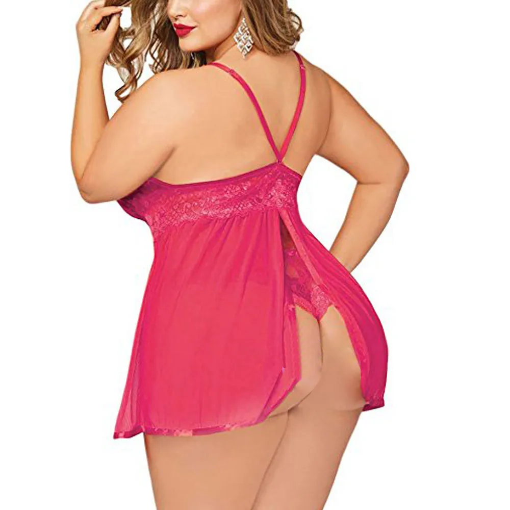Women Nightgowns Plus Size Women Sexy Lingerie Erotic Apparel Porno Lace Sleepwear Underwear Nightwear Night Gown Sex Sleepshirts