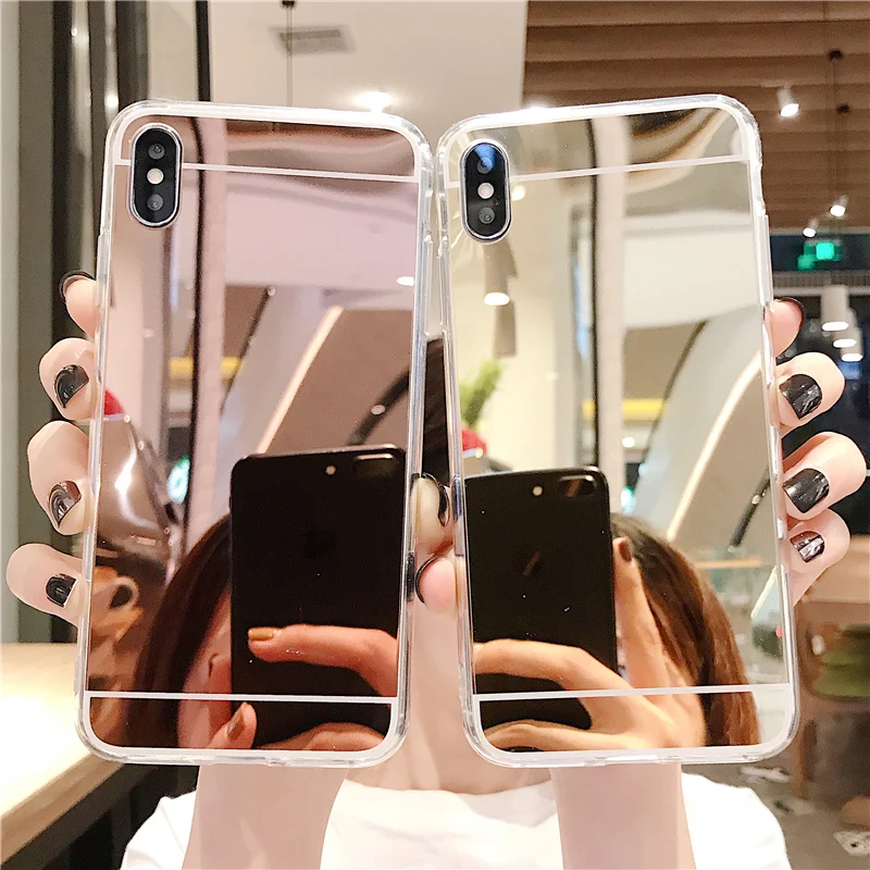 Casing OPPO A5 A9 A31 2020 A83 A79 A77 A73 A71 A59 A57 A39 A37 A33 A8 Makeup Mirror Luxury Soft TPU Protective Back Cover |