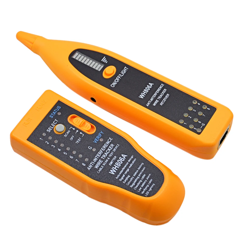 CHIPAL WH806A LAN Сетевой кабель трекер для BNC Электрический кабель Cat5 Cat5E Cat6 Cat6E RJ45 телефонный провод ТЕСТЕР черный мешок