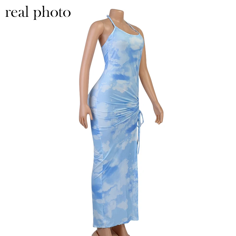 FREE SHIPPING Maxi Dress Tie Dye Side Slit Party Outfit OUT0834