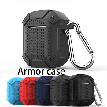

For AirPods case luxury shockproof armor Case Wireless Bluetooth Earphone Case silicon cover For Air Pods 2 Charging Box fundas