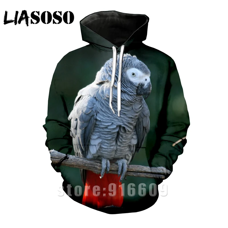 9 Забавный мультфильм 3D принт для женщин и мужчин аниме-Толстовка Толстовки животное Птица Толстовка Повседневная японская мода серый попугай спортивный костюм пуловер A390 - Цвет: 9