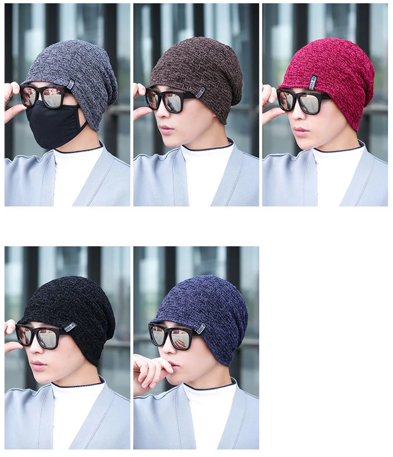 Повседневные наушники, шенилль, Skullies Beanies, для мужчин и женщин, теплая вязаная зимняя шапка, модная однотонная хип-хоп шапка, зимние шапки для мужчин