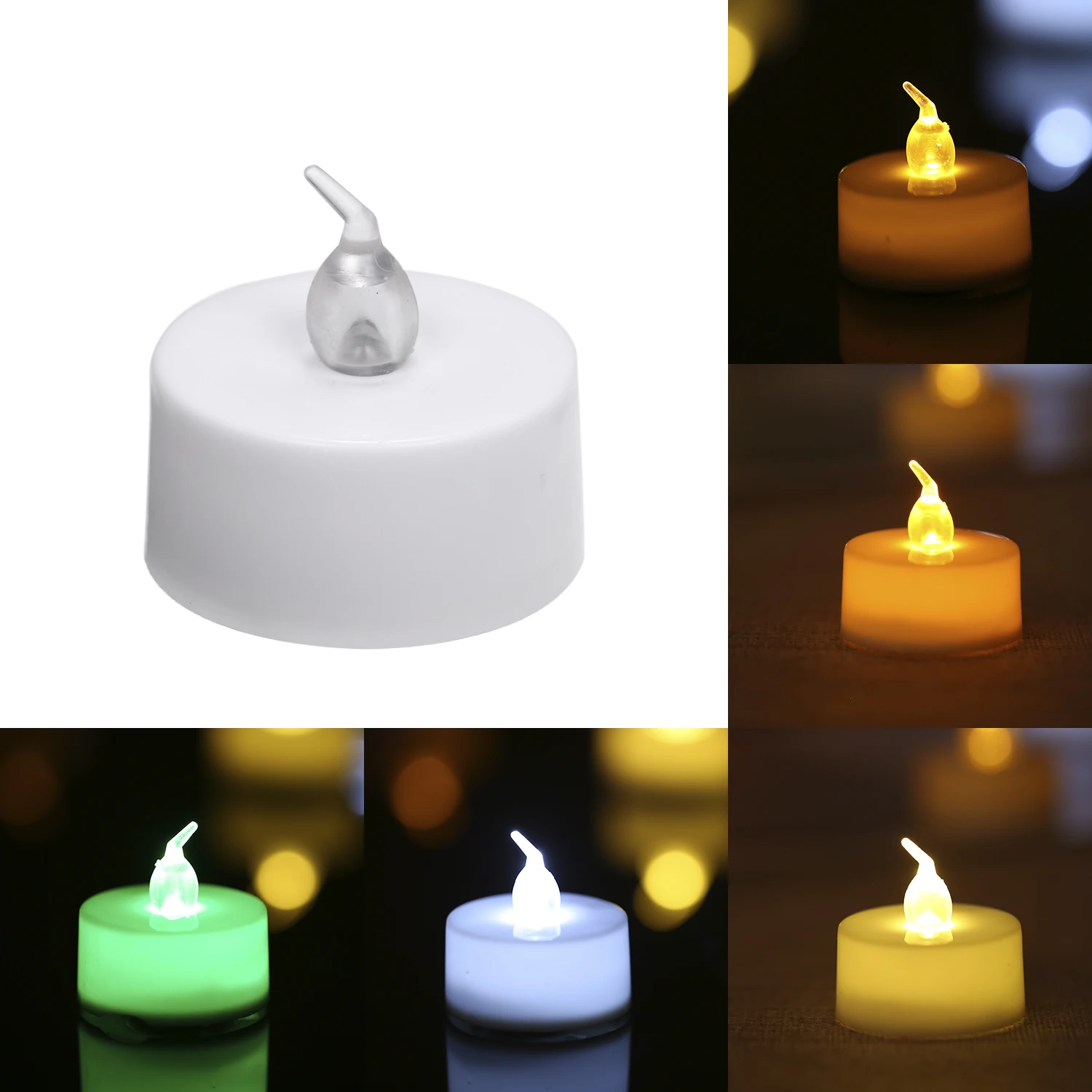 12 шт. светодиодный светильник для свечей, маленький светодиодный светильник с батареей, разноцветная свеча, лампа для моделирования, чайный светильник, украшение для свадьбы, дня рождения, вечеринки