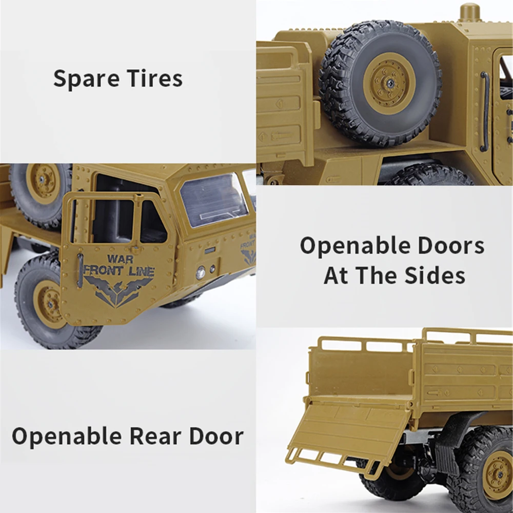 JJRC Q75 1/16 6Wd 2 4G пульт дистанционного управления военный грузовик армейские