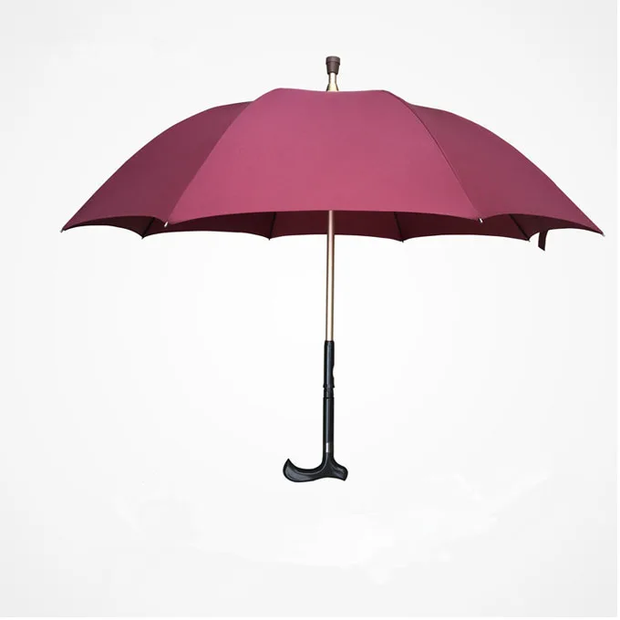 Прогулочный зонт-трость для мужчин с длинной ручкой, сильные ветрозащитные наружные альпинистские многофункциональные мужские s подарки зонты для гольфа R06 - Цвет: Красный