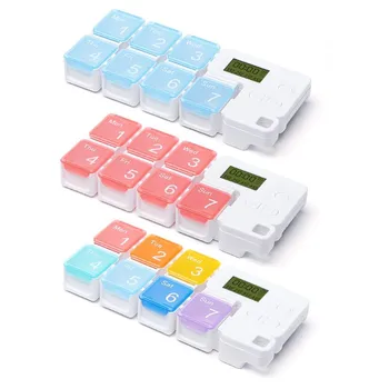 

7 Days Mini Timed Reminder Smart Pill Box Travel Combination Pill Storage Box Portable Large Capacity Sub-package Storage Box
