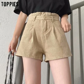 

toppies vintage khaki jeans shorts summer hot shorts korean fashion high waist bottoms streetwear