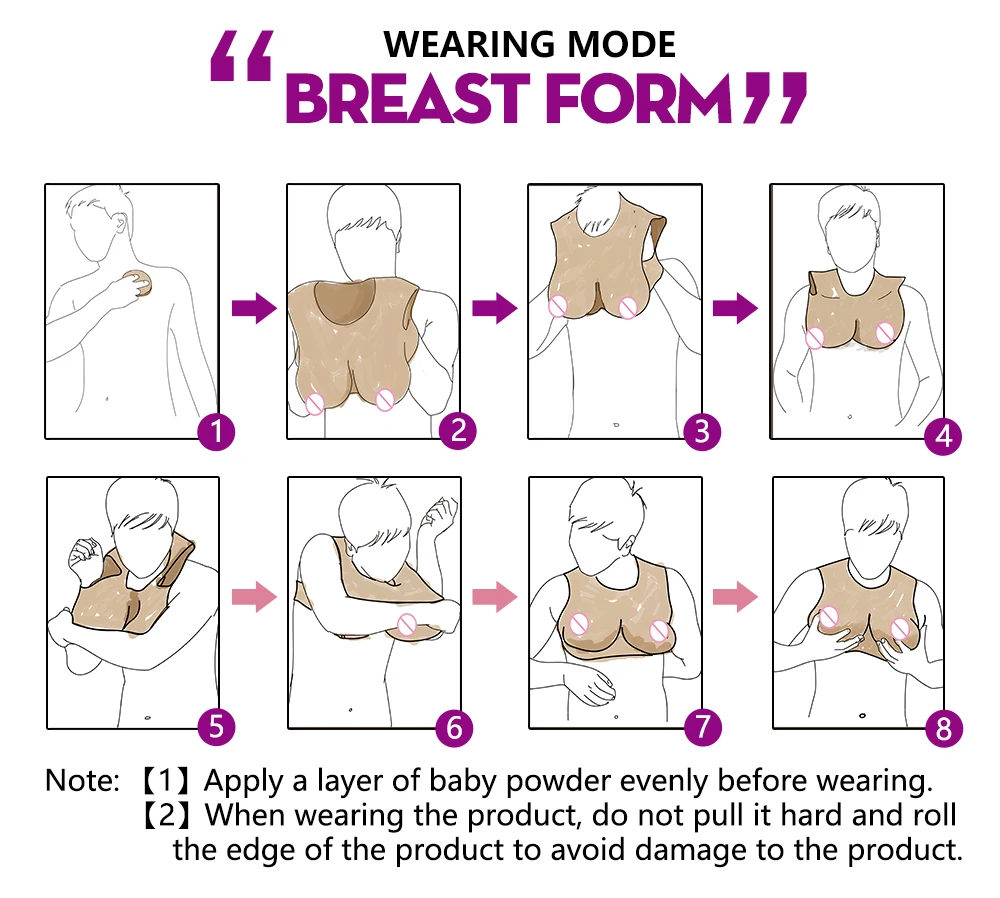 EYUNG Top quality E Cup Realistic Silicone Breast Form Artificial Boobs Enhancer Crossdresser chest for man shemale Trandsgender (10)