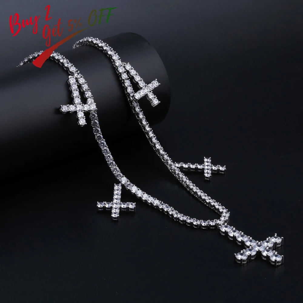 Iced Out CZ Cross Pendant \u0026 Necklace 