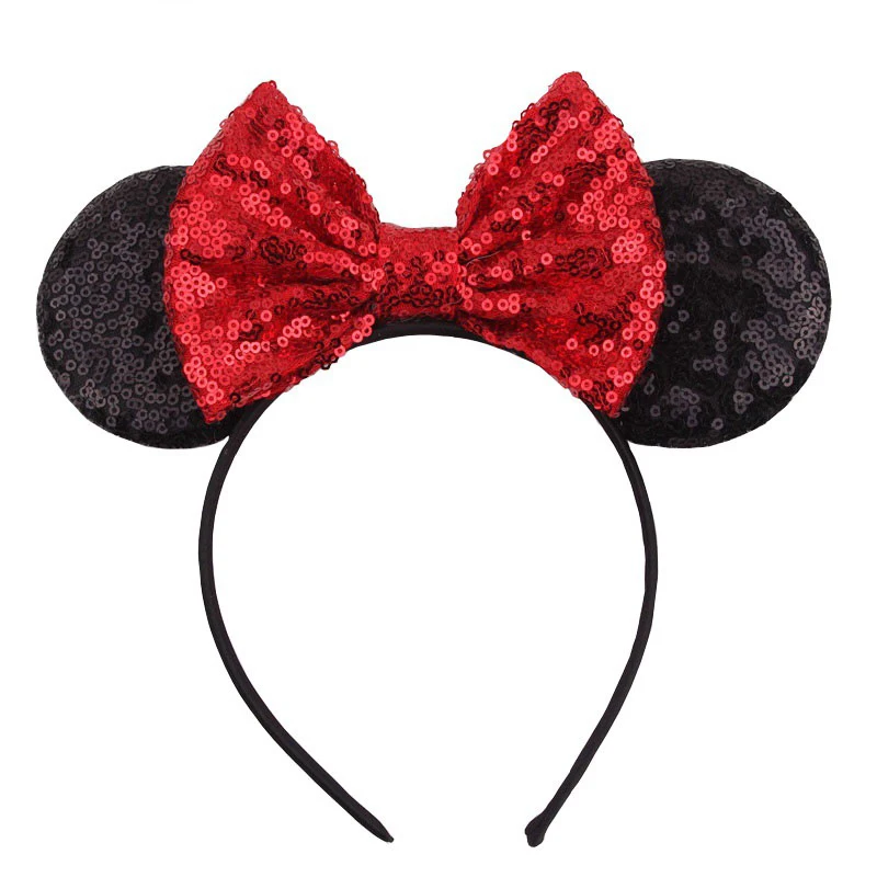 headband 10 Новая мода Минни ободок с мышиными ушками с блестками бантики, аксессуары для волос девушки уши Микки Рождественская повязка на голову "Минни" дети милые - Цвет: headband 10