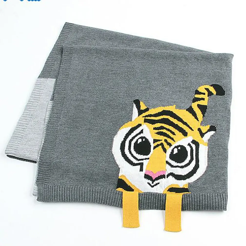 С изображением тигра; детское одеяло вязаный, для новорожденных пеленать Обёрточная бумага Одеяло s супер мягкие постельные принадлежности для малышей Стёганое одеяло Одеяло s