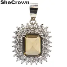 30x20 мм романтическая женская серебряная подвеска с дымчатым топазом