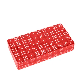 

100Pcs/Bag 14Mm Colorful Dice Transparent Dices For Game Bar Playing Game Set With 1 Bag—Red