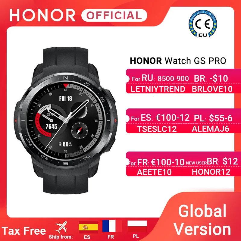 US $149.99 Global Version Honor Watch GS Pro Smart Watch SpO2 Smartwatch Heart Rate Monitoring Bluetooth Call 5ATM Sports Watch for Men