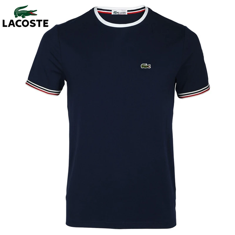 

Lacoste- Summer t Shirt Brand Fashion 2020 Short Sleeve tshirts Crocodile t Shirts Male Solid Breathable Tops Tees