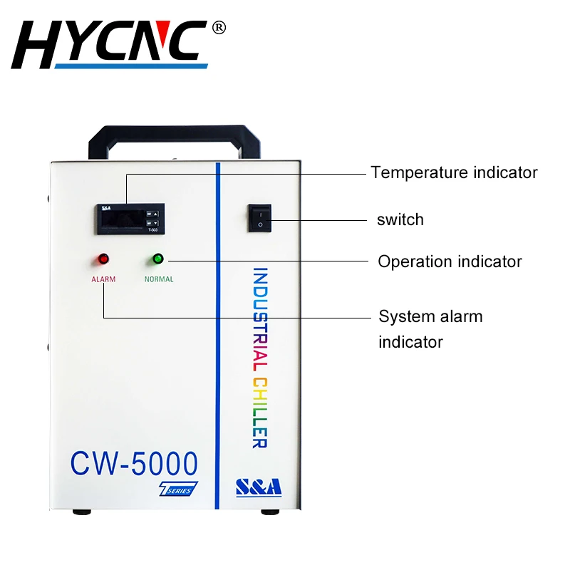 Water-Cooled Chiller CW3000 CO2 Laser Tube Spindle for 60W 80W 100W 130W 