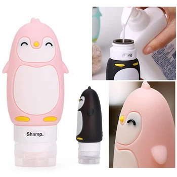 

1pc 90ml Portable Silicone Refillable Bottle Empty Travel Packing Press For Lotion Shampoo Cosmetic Squeeze Containers