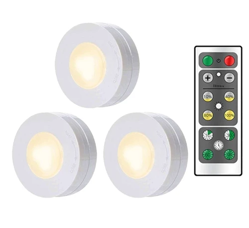 Светодиодный шкаф лампа для шкафа RC ночные светильники на батарейках самоклеющийся сенсорный датчик под шкафом свет для спальни, прихожей освещение - Цвет: 1remote 3lamps