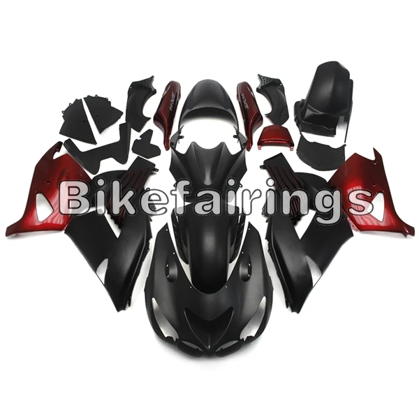 Матовый черный и конфетный красный комплект для корпуса велосипеда для Kawasaki ZX14R 2006 2007 2008 2009 2010 2011 литья под давлением Чехлы для мотоциклов