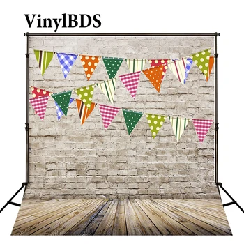 

VinylBDS Photo Studio Bunting Vintage Wooden Brick Wall Backgrounds Photography Background Photography Backdrops for photo