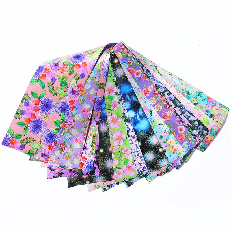 16 pcs Set Звездное небо лазерные фольги для ногтей 15 листов 1 комплект красочная блестящая наклейка 4*10 см маникюр дизайн ногтей наклейки украшения аксессуары - Цвет: 16 pcs Set