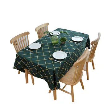 

New Embroidered Tablecloth Red Checker Tablecloth Christmas Tablecloth Waterproof Oil-proof Rectangular Tablecloth