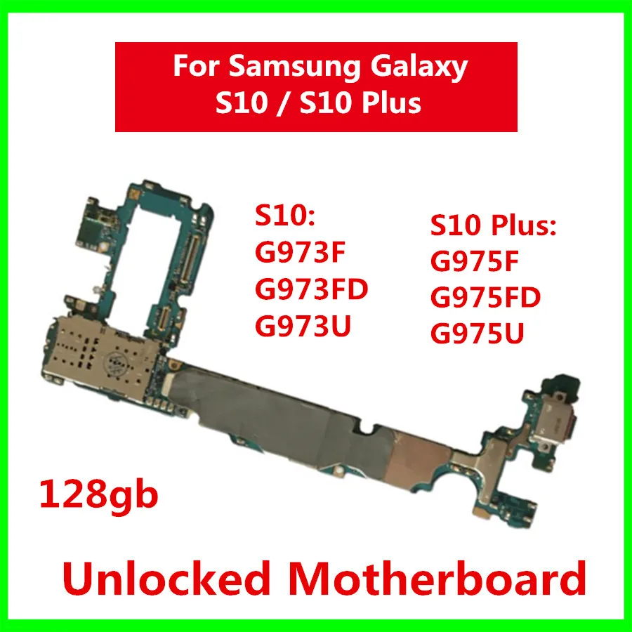 Заводская разблокированная материнская плата для Samsung Galaxy S10 / Plus /S10E G975F G975FD G975U G973F