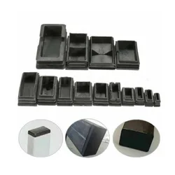 Embouts de protection en plastique noir, 5 pièces, bouchon de Tube rectangulaire, bouchon d'insertion pour meubles, Tables, chaises 