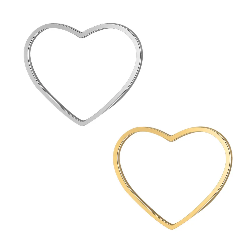 Fnixtar 10pcs/lot Stainless Steel Mirror Polished Heart Charms Metal Pendant DIY Jewelry Making Bracelet Accessories | Украшения и