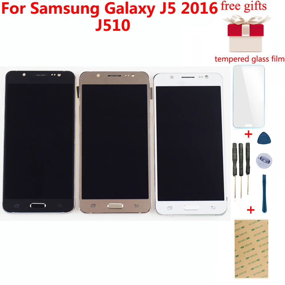 Продажа Для samsung Galaxy J5 2016 ЖК дисплей SM J510F J510G J510Y J510M J510 J510FN ЖК дисплей Дисплей кодирующий преобразователь сенсорного экрана в сборе с рамкой