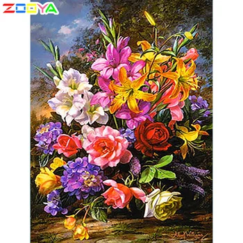 

Zooya 5D Diy Diamond Painting Full Square flowers Nature Diamond Mosaic Icons Sale Diamond Embroidery Picture Home Decor Zh015
