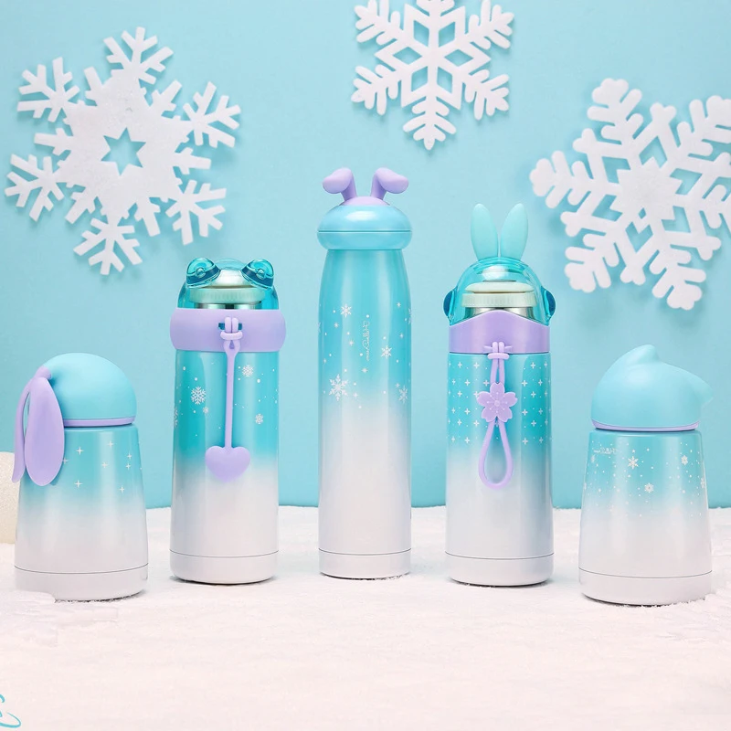 300 мл Термокружка с изображением снежного кролика из нержавеющей стали детский