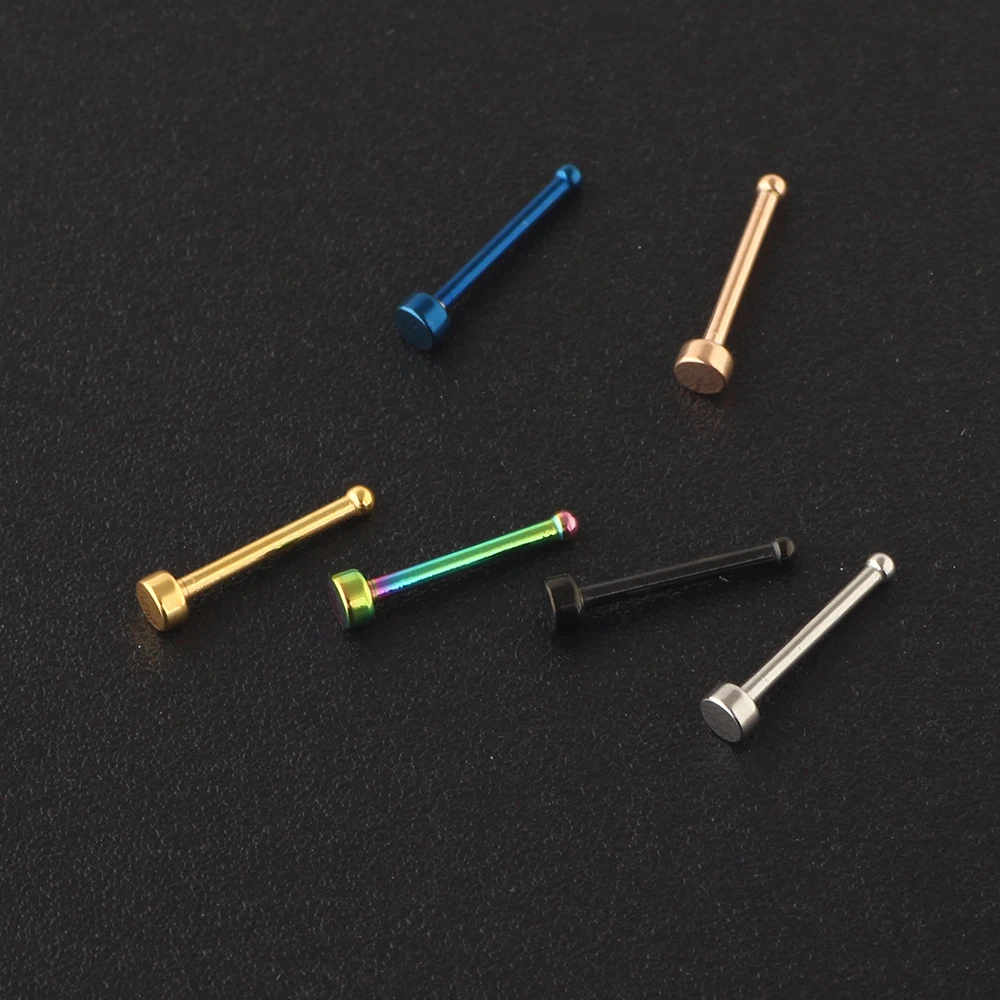 wholesales 6 color Punk Style Piercing Nose Lip Jewelry Body Jewelry For Man Women Studs 20g bending nose ring for women female