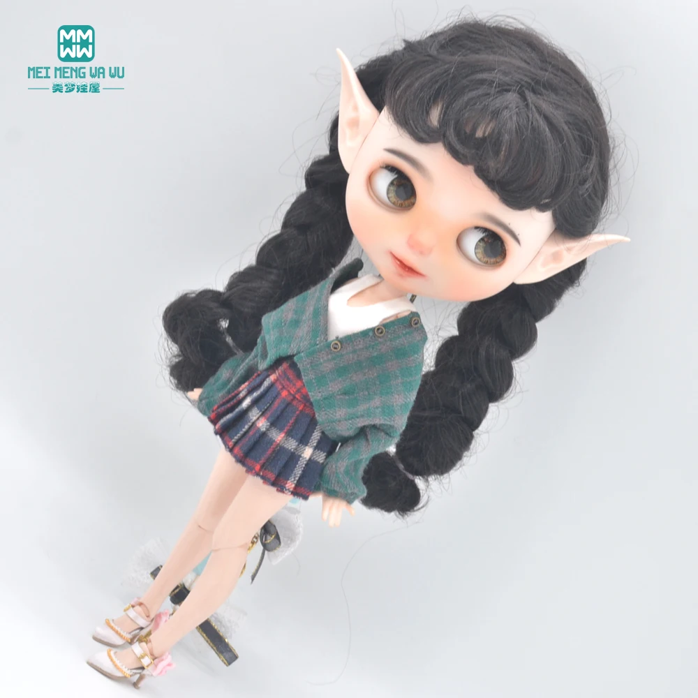 Clothes for Blyth Azone OB22 OB24 Doll Fashion Woolen Jacket Plaid Top barbie doll clothes,doll clothes,doll accessories,doll clothes accessories