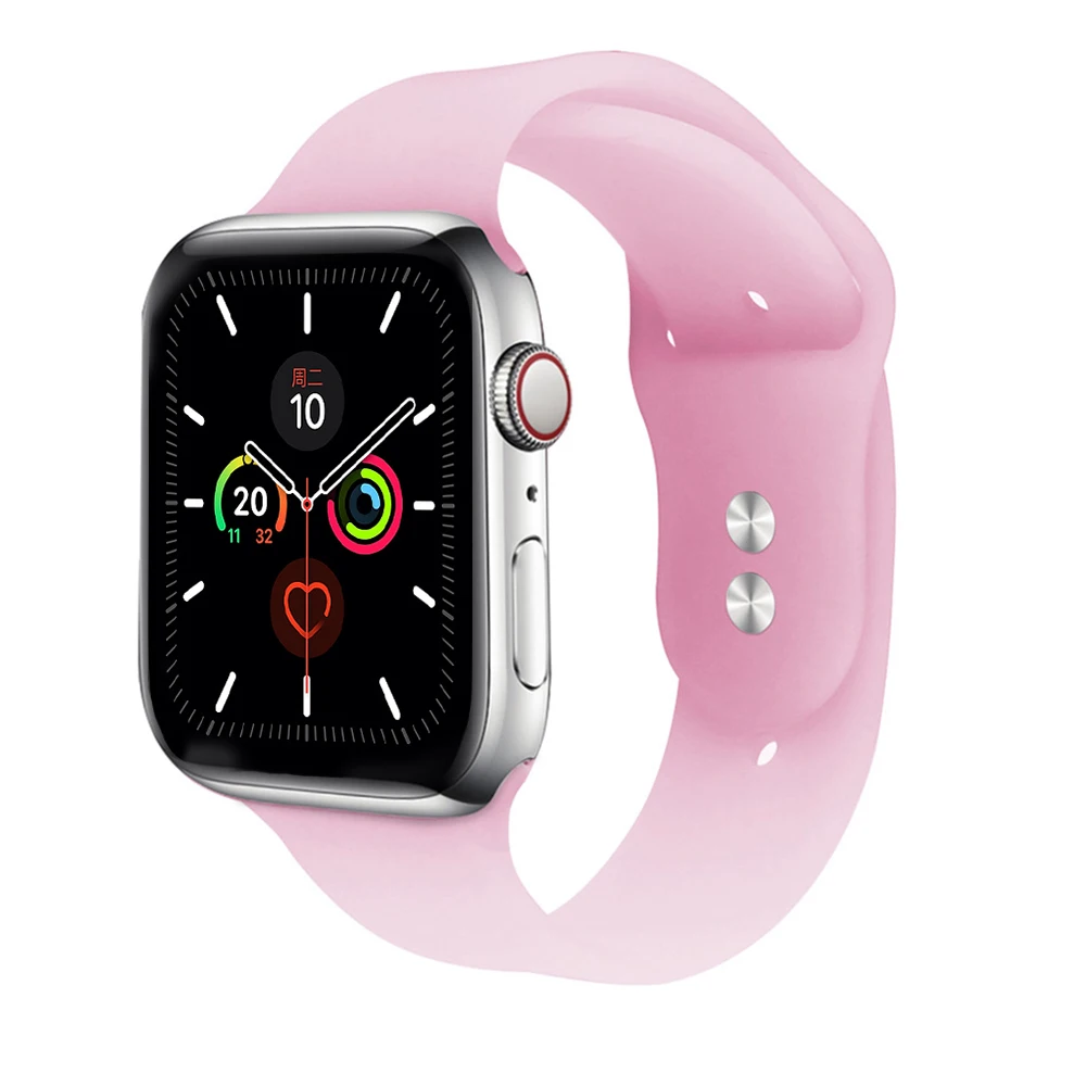 Jelly powder Спортивный силиконовый ремешок для apple iwatch серии 5/4/3/2/1, сменный ремешок для наручных часов, ремешок для apple watch 42mm 44 мм, 38 мм, 40 мм - Цвет ремешка: Jelly powder