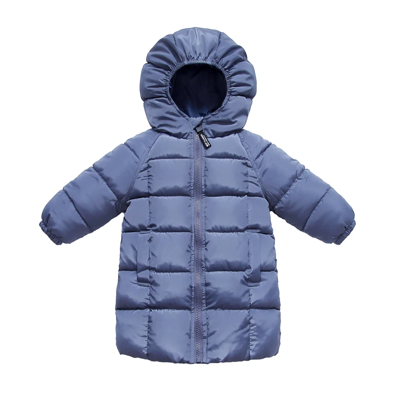 Kalupao/пуховики для девочек и мальчиков; зимние пальто; одежда для детей; теплый длинный зимний комбинезон; Комбинезоны Детская одежда; детская верхняя одежда - Цвет: Синий