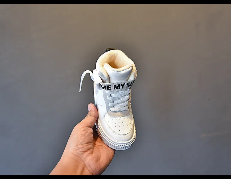 Зимние детские высокие спортивные кроссовки; Теплые повседневные кроссовки для маленьких девочек; детские черные кроссовки на массивном каблуке; Брендовая обувь для мальчиков; новые кроссовки