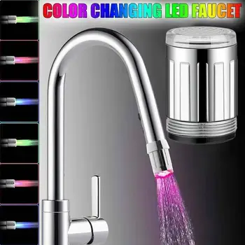 

Led Light Glow Faucet Temperature Sensor 7 Color Glow Shower Stream Tap Kitchen Accessories