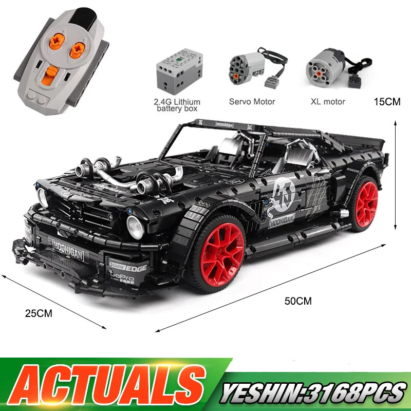 Yeshin 20102 мотор техника автомобиль совместим с MOC 22970 Fords Mustang Hoonicorn V2 модель