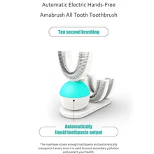 Электрический u-образный автоматический Amabrush беспроводной 360 градусов Hands-free перезаряжаемая ультразвуковая зубная щетка