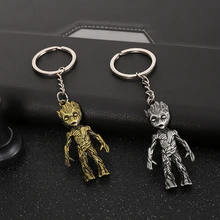 Disney Tree Man Figures Keychains Cute Model Toy Cartoon Marvel The Avengers Baby Groot Action Figure Mini Kawaii Kids Gift Toys