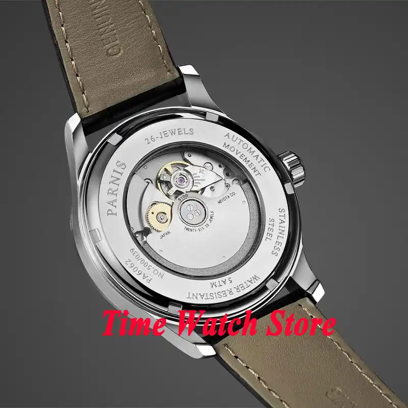 42mm Parnis 5atm Miyota 9100 26 Jewels Multifunction Automatic Men S Watch Power Reserve Display White Dial Sapphire Glass Watch Men Watch Men Watchwatch Watch Aliexpress