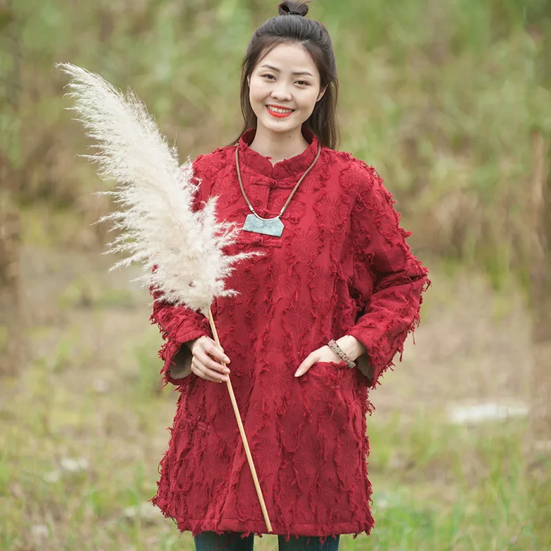 

Cotton han edition of the new female 2019 winter long with thick loose adult cotton-padded jacket national wind coat woman