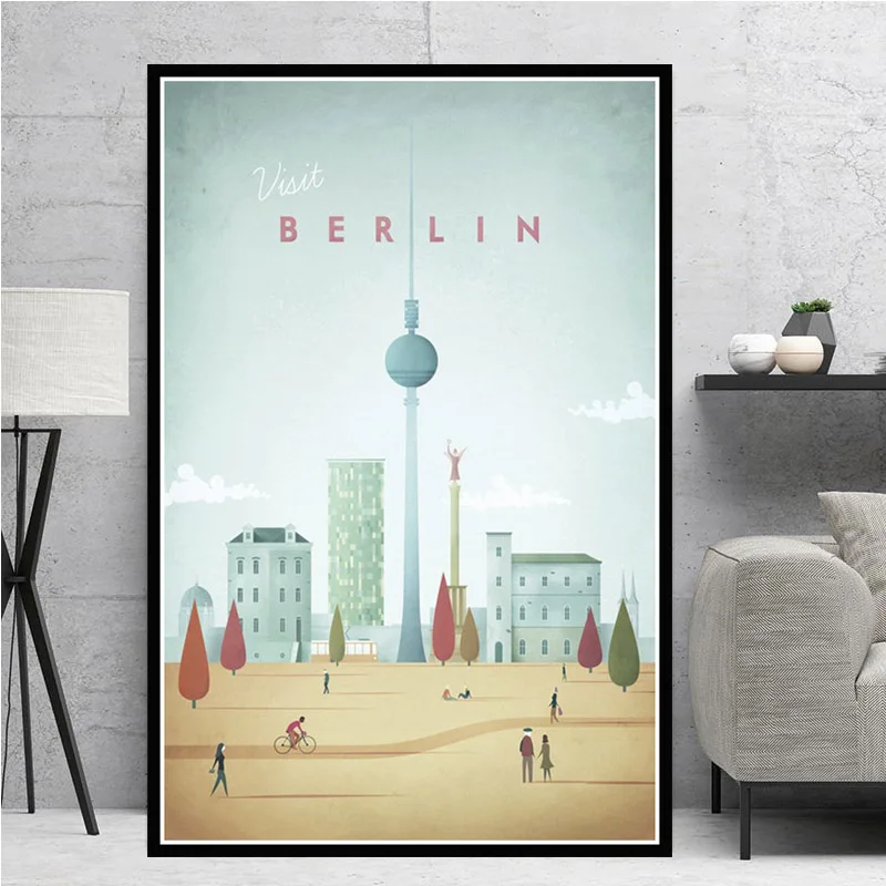 Нью-Йорк берлинское современное японское искусство минималистичный дорожный постер с городом печатная живопись холст искусство настенные картины гостиная домашний декор